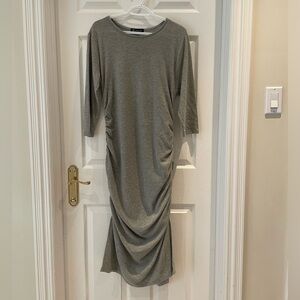 Woman’s gray dress